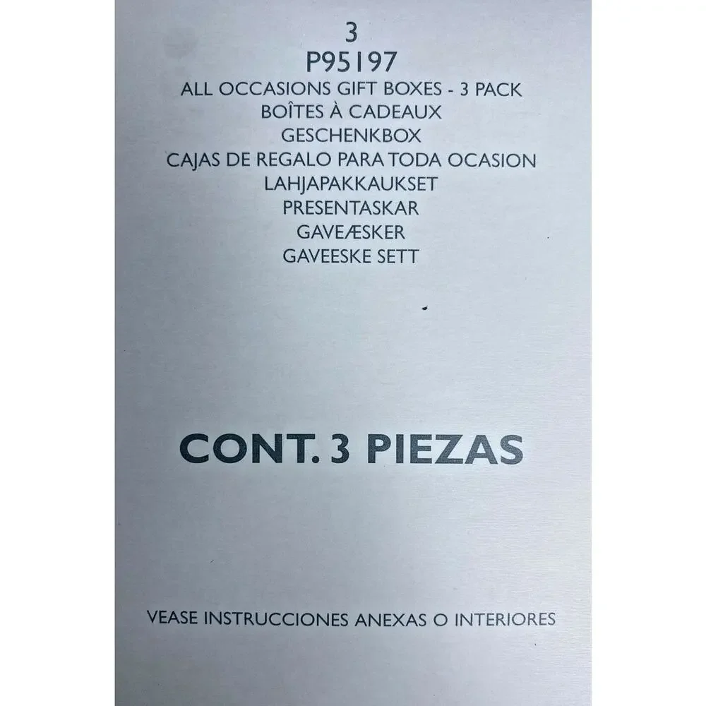 PartyLite All Occasions Gift Boxes- 3‎ Pack Rare Retired NIB P23B/P95197